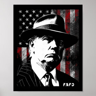 48. Präsident Usa-Flagge 2025 2026 Retro abgenutzt Poster