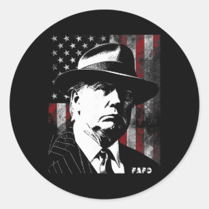 48. Präsident Usa-Flagge 2025 2026 Retro abgenutzt Runder Aufkleber