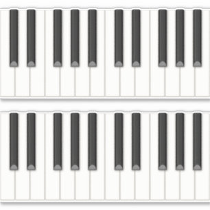 48 realistische Piano Keys Tilable Keyboard Decal Aufkleber