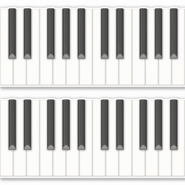 48 realistische Piano Keys Tilable Keyboard Decal Aufkleber (Vorderseite)