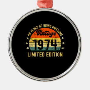 48th birthday gifts vintage 1974 limited edition ornament aus metall