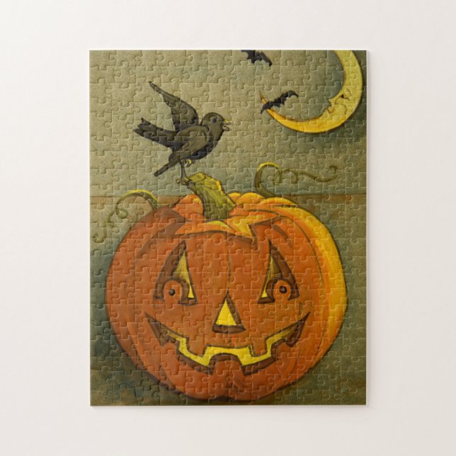 4923 Jack-o'-Lantern, Crows & Moon Puzzle (Vertikal)