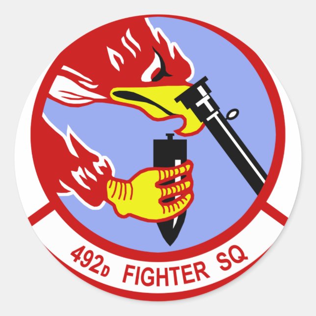 492D Kämpfer-Squadron Runder Aufkleber (Vorderseite)