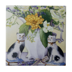 4930 Katzen, Flora und Precelain Fliese