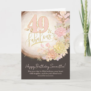 49 & Fabulous Florale Fotobirthday Karte