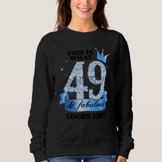 49 & Fabulous I Blue White Party Group Candid Phot Sweatshirt