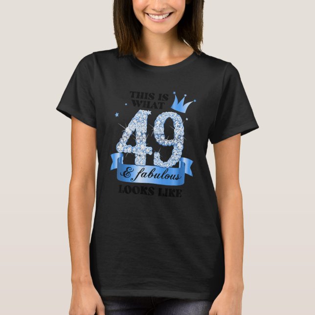 49 & Fabulous I Blue White Party Group Candid Phot T-Shirt (Vorderseite)