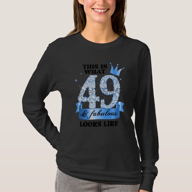49 & Fabulous I Blue White Party Group Candid Phot T-Shirt (Vorderseite)
