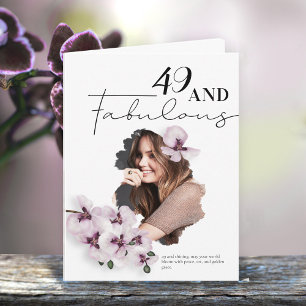 49 & Fantastische Orchideen-Foto-Geburtstagskarte Karte