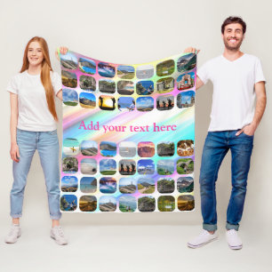 49 Foto Collage farbenfrohe Girly-Memory Blanket Fleecedecke