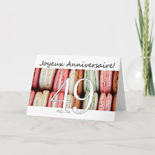 49. Französisch Geburtstag Macaron-Joyeux Annivers Karte