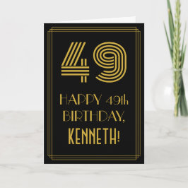 49. Geburtstag: Art Deco Inspiriert Look "49" & Na Karte