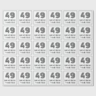 49. Geburtstag: Art Deco Inspiriert Stil "49" + Na Geschenkpapier