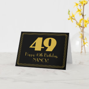 49. Geburtstag: Art Deco inspiriertes Aussehen "49 Karte