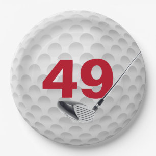 49. Geburtstag Golf Ball Design Paper Plate Pappteller