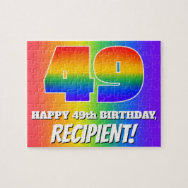 49. Geburtstag — mehrfarbiges Regenbogenmuster "49 Puzzle