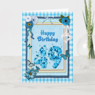 49. Geburtstag mit Scrapbook-Effekt Karte