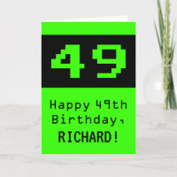 49. Geburtstag: Nerdy / Geeky Style "49" und Name