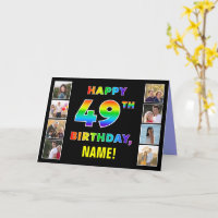 49. Geburtstag: Regenbogentext, benutzerdefinierte
