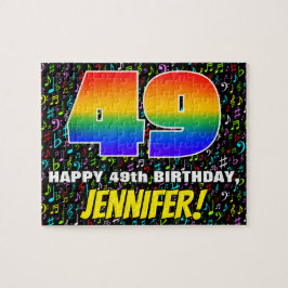 49. Geburtstag — Spaß, farbenfrohe Musiksymbole & Puzzle