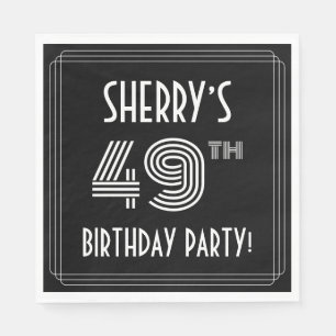 49. Geburtstagsparty: Art-Déco-Stil + Individuelle Serviette