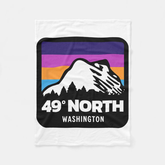 49 Grad North Washington Snowboarden Ski Fa. Fleecedecke (Vorderseite)