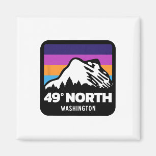 49 Grad North Washington Snowboarden Ski Fa. Magnet