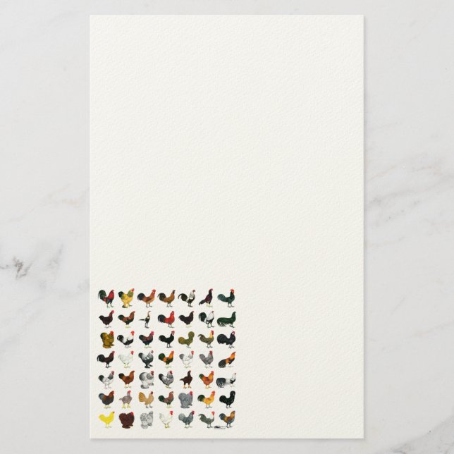 49 Hähne Briefpapier (Vorderseite)