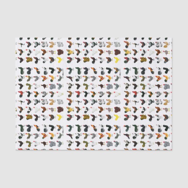 49 Hähne Seidenpapier (Vorderseite)