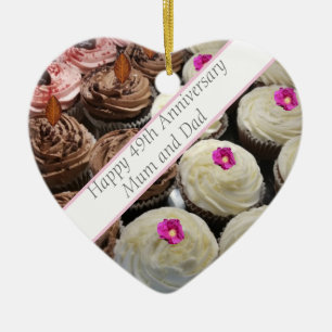 49. Hochzeitstag Keramik Ornament