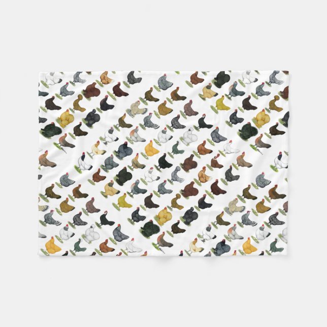 49 Huhn-Hennen Fleecedecke (Vorderseite (Horizontal))