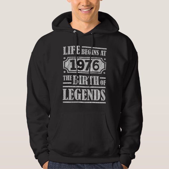 49 Jahre alt 1976 Geburt der Legende 49. Geburtsta Hoodie (Vorderseite)