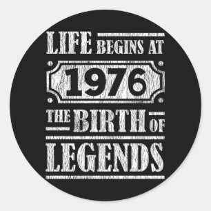49 Jahre alt 1976 Geburt der Legende 49. Geburtsta Runder Aufkleber