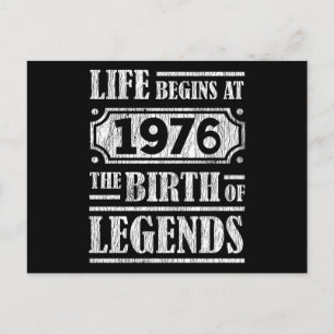 49 Jahre alt 1976 Geburt einer Legende 49. Geburts Postkarte