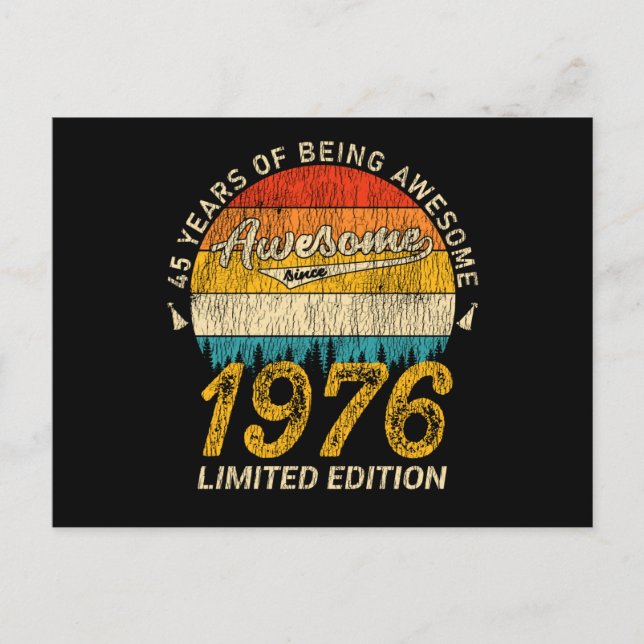 49 Jahre alt 1976 Retro Phantastisch 49. Geburtsta Postkarte (Vorderseite)