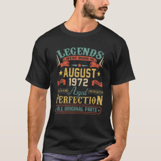 49 Jahre alt Geburtstag Legend August 1972 49th Bi T-Shirt