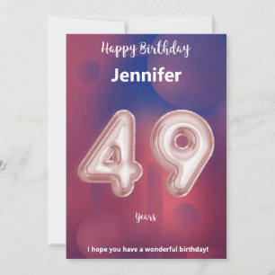 49 Jahre alte Happy Birthday Card
