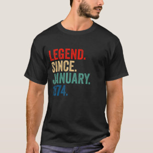 49 Jahre alte Legende seit Januar 1974 49. Geburt T-Shirt
