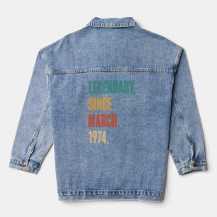 49 Jahre Vintag 1974 Geburtstag März 49. Deko Jeansjacke