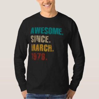 49 Jahre Vintag Phantastisch seit März 1976 49. T-Shirt