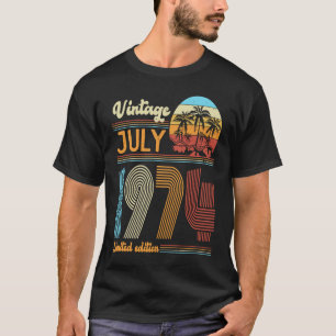 49 Jahre Vintager Geburtstag Juli 1974 Frauen Männ T-Shirt