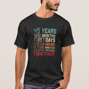49 Jahre zusammen Paar Matching 49. Wedding Ann T-Shirt