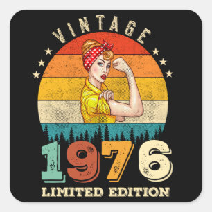 49-jähriger Tag 1976 Vintag 49. Geburtstagsfrauen Quadratischer Aufkleber