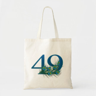 49 Pfauenfeder Geburtstag Jubiläum Elegant Tragetasche