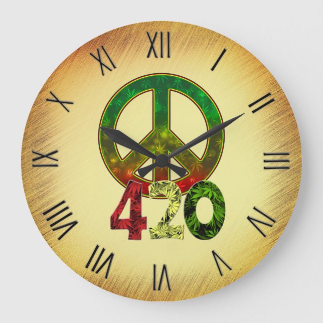 4 20 Frieden Große Wanduhr (Vorderseite)