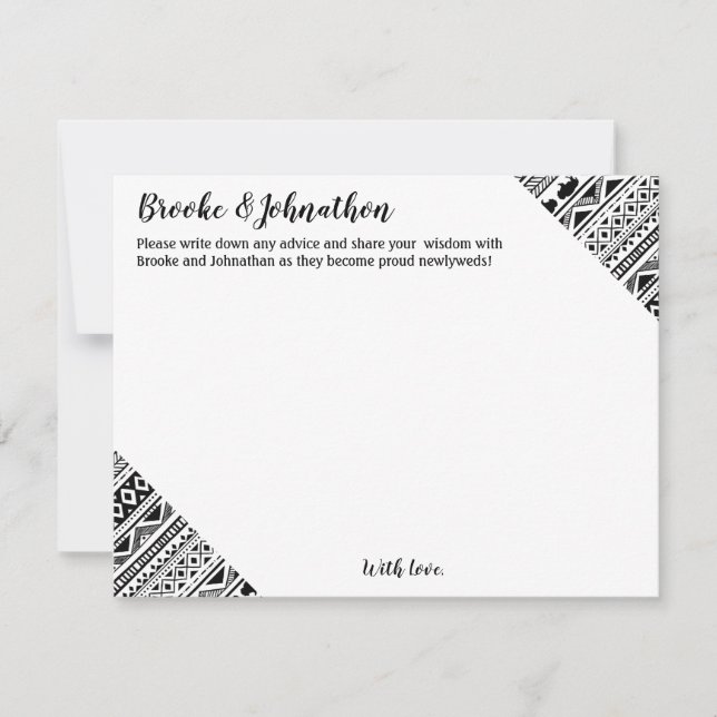 4.25x5.5 Advice Card Boho Buffalo Tribal Muster B Einladung (Vorderseite)