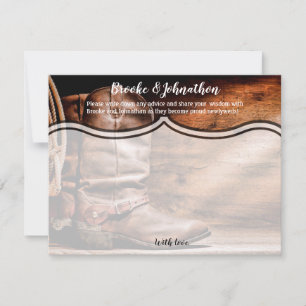 4.25x5.5 Advice Card Cowboy Boots Barnholz Rustika Einladung