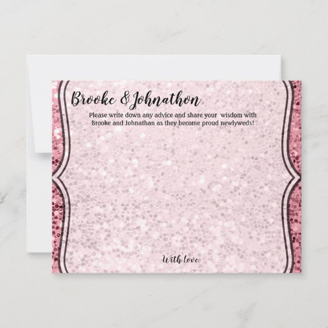 4.25x5.5 Advice Card Rose Gold Glitzer Einladung (Vorderseite)