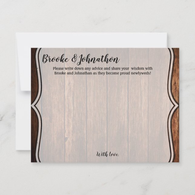 4.25x5.5 Advice Card Stall Holz Land Rustikal Einladung (Vorderseite)