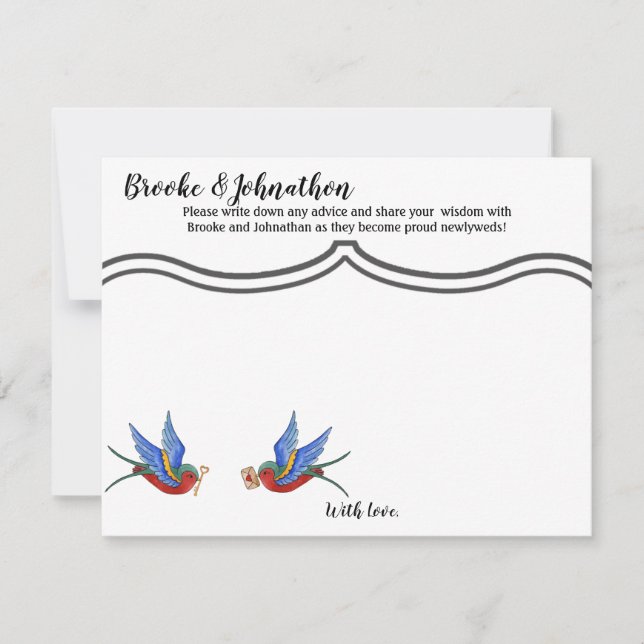 4.25x5.5 Advice Card Traditioneller Bird Tattoo Sp Einladung (Vorderseite)